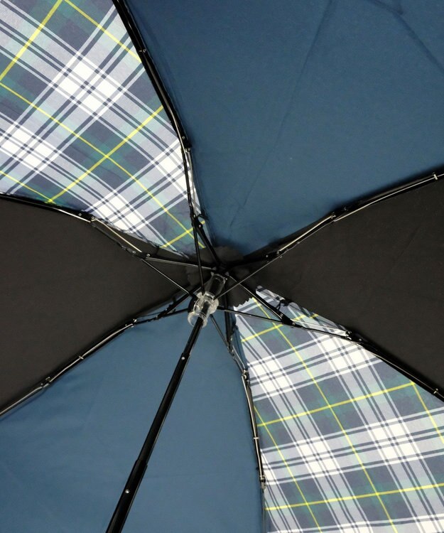 +RING 【プラスリング】【数量限定】【UVカット90%以上】UNISEX 晴雨兼用 折傘 53cm CHK TX4MT53F 紺