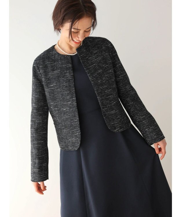 Green Parks ｅｆ－ｄｅ　フィット＆フレアワンピース Dark Navy