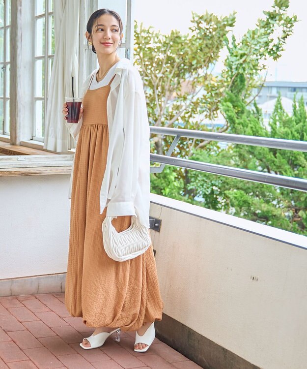 WEGO 【シワになりにくい/手洗い可】シアーBIGシャツ ホワイト