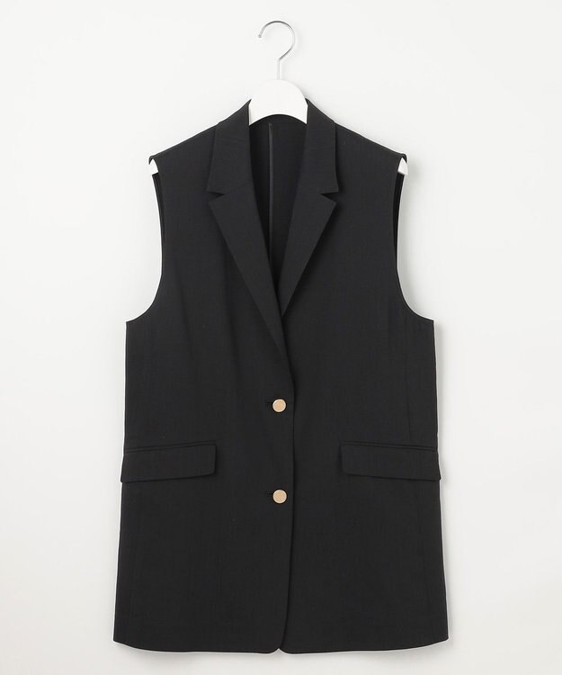 自由区 L 【セットアップ対応・洗える】LIPストレッチテーラード ジレ ブラック