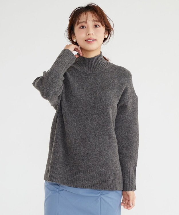 Feroux 【洗える・古畑星夏さん着用】ハイネックニット プルオーバー グレー系