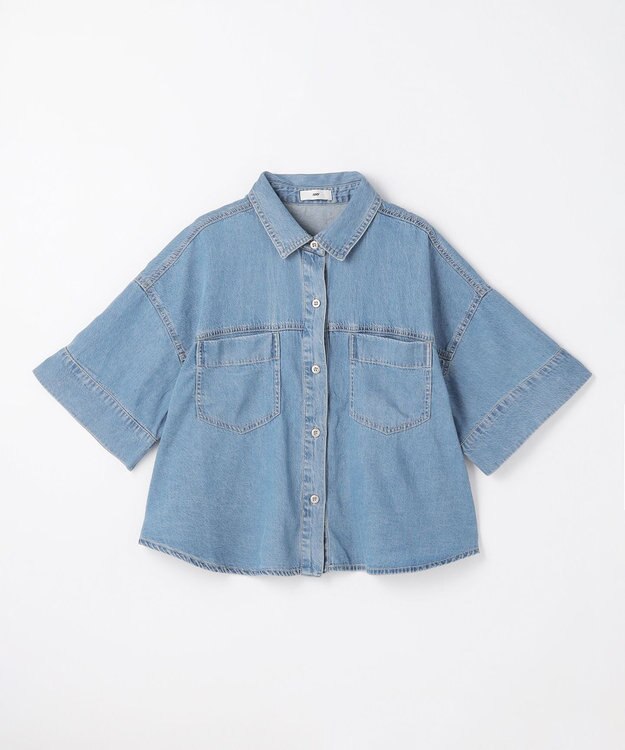 ANY L ライトオンスデニムシャツ ブリーチインディゴ