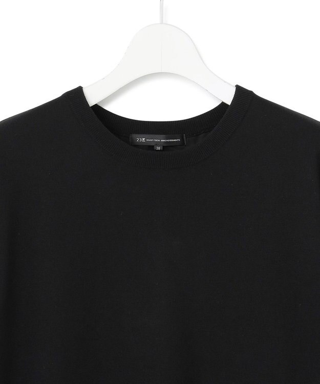 23区 【ご好評につきカラー追加/洗える】ヴィスコースストレッチ バックデザイン ニット ブラック系