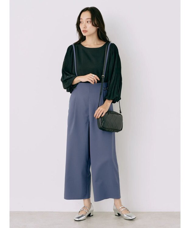 earth music&ecology ビット付きサロペット Blue