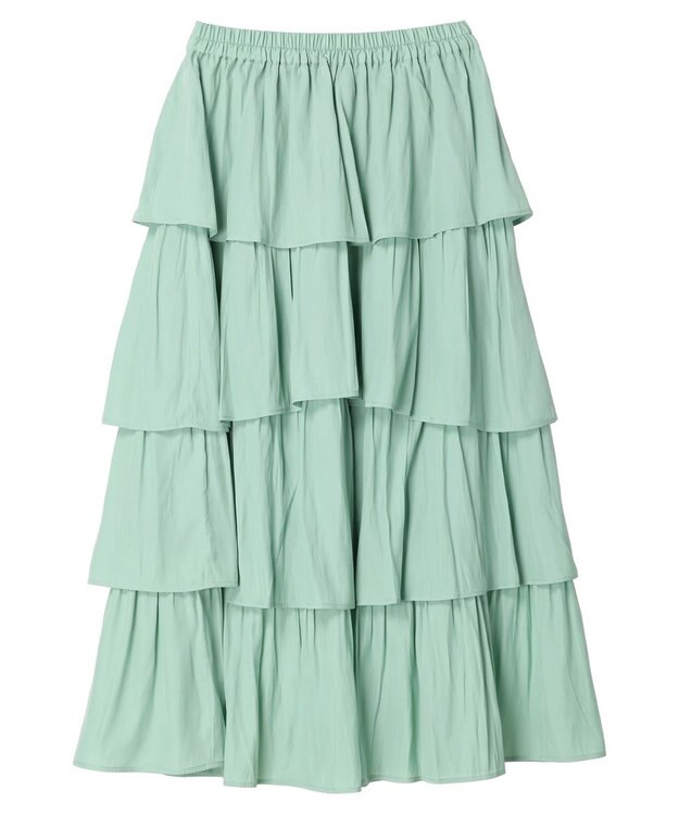 earth music&ecology フリルティアードスカート Mint Green