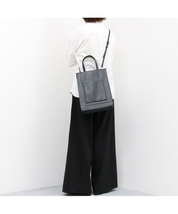 UNBILLION カシュカシュ cachecache / パネル型押し2wayトート ブラック