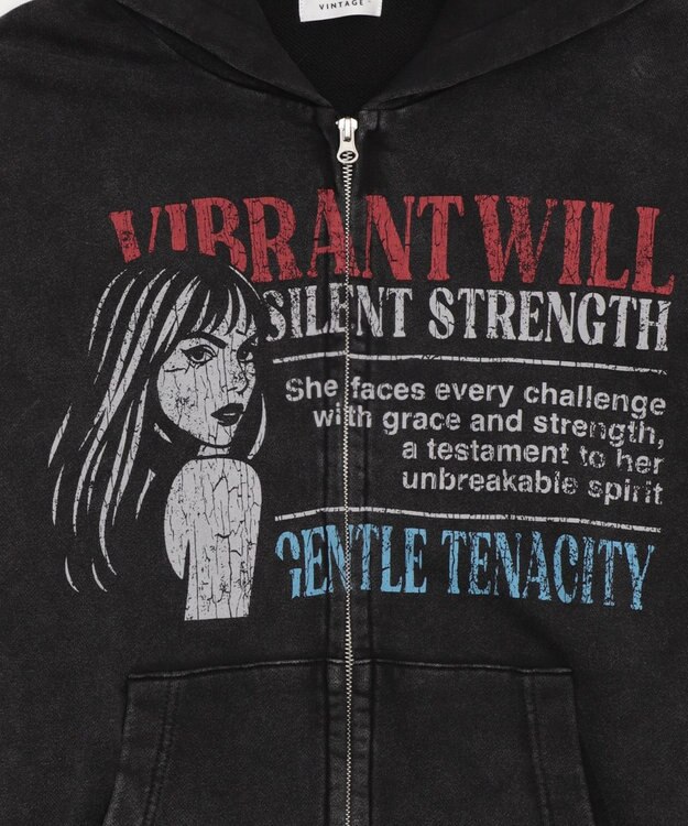 WEGO 【ユニセックス着用ITEM/MLサイズ展開】パウダーブリーチグラフィックZIPパーカー 柄2