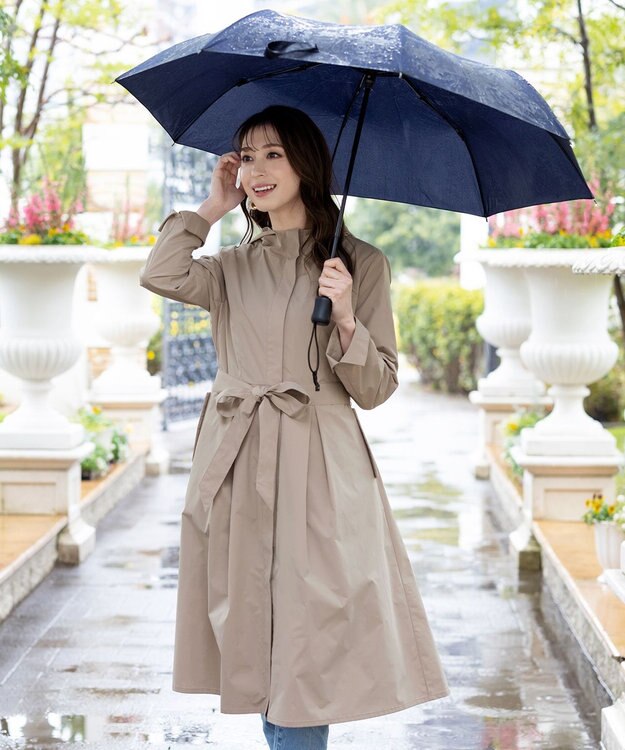 Tiaclasse 【洗える】撥水フードフレアコート グレージュ