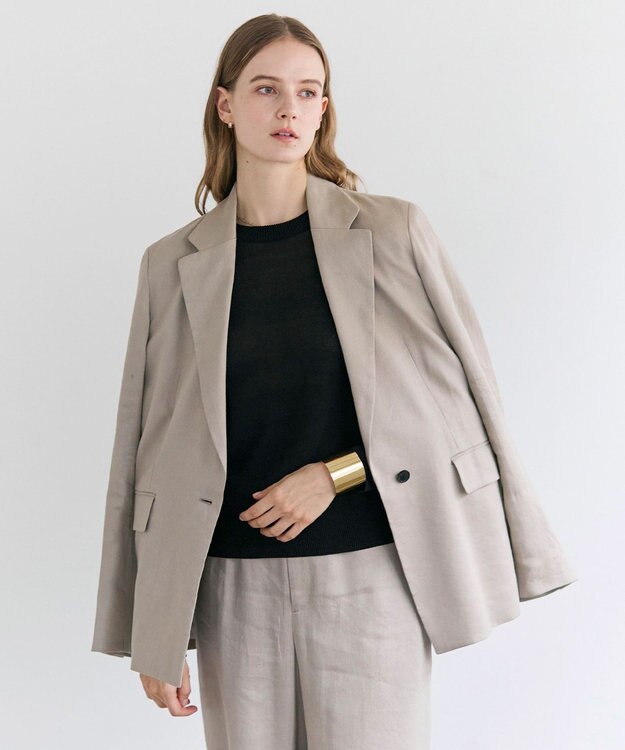 BEIGE， MICA / リネンブレンドテーラードジャケット  L.Taupe