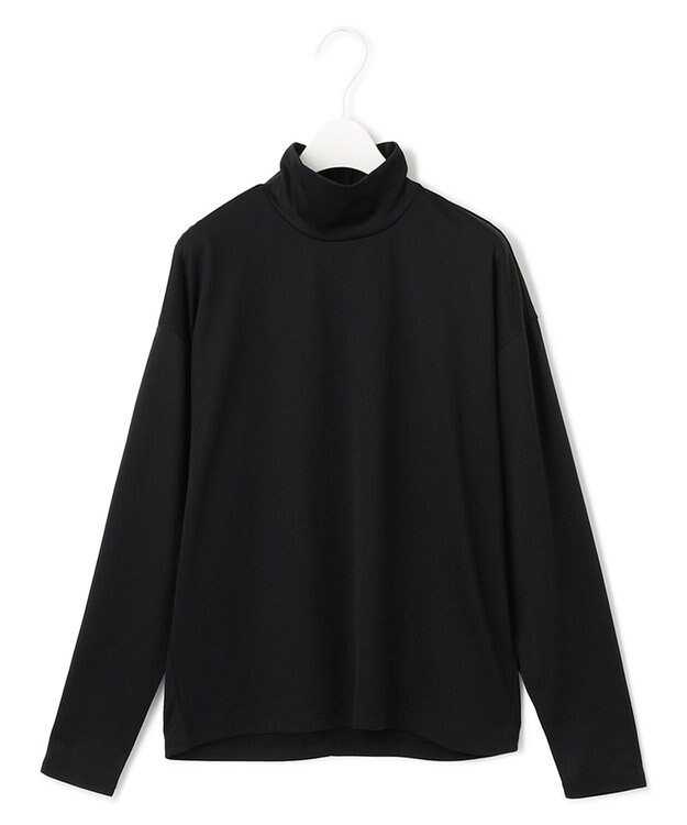 ICB 【洗える】リバーストレッチジャージー ハイネックプルオーバー ブラック系