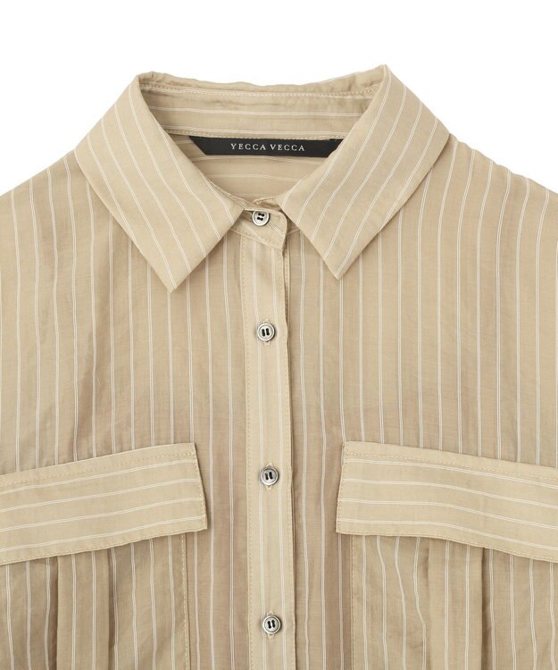 YECCA VECCA 【2点SET】ミリタリーシアーシャツセットキャミワンピース Beige