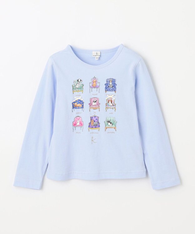 組曲 KIDS 【110-140㎝】アラカルトドッグ Tシャツ サックスブルー