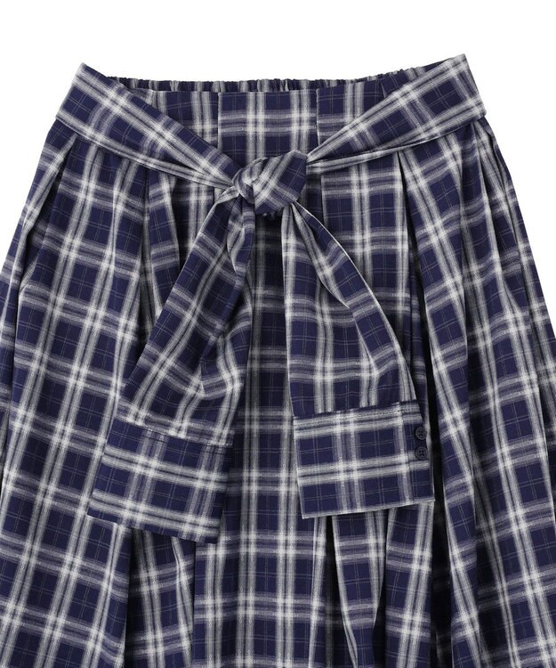 earth music&ecology イレヘムチェックシャツライクスカート Navy