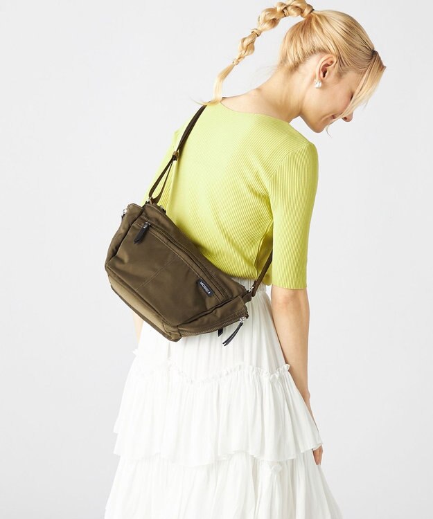 LA BAGAGERIE 【MONICA】サイドジップミニショルダーバッグ カーキ