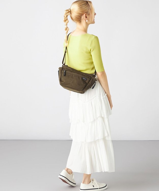 LA BAGAGERIE 【MONICA】サイドジップミニショルダーバッグ カーキ