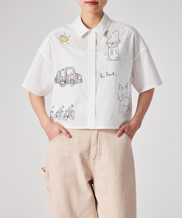 Paul Smith Drawn by Paul ドゥードゥル 半袖シャツ ホワイト