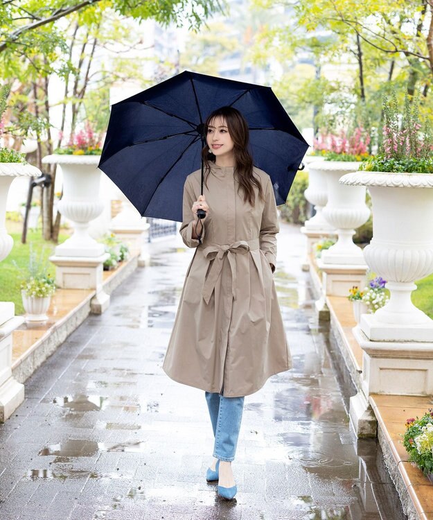 Tiaclasse 【洗える】撥水フードフレアコート グレージュ