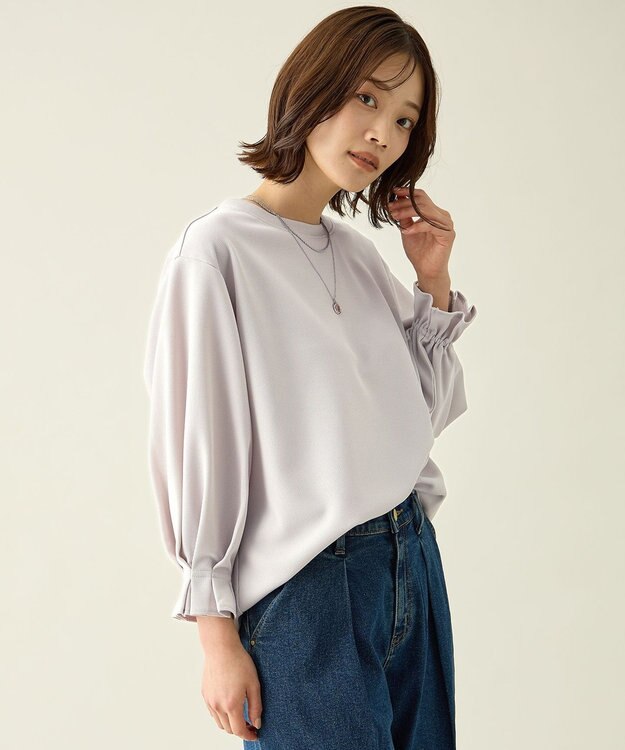 ANY コンフォータブルブラウス ライトグレー
