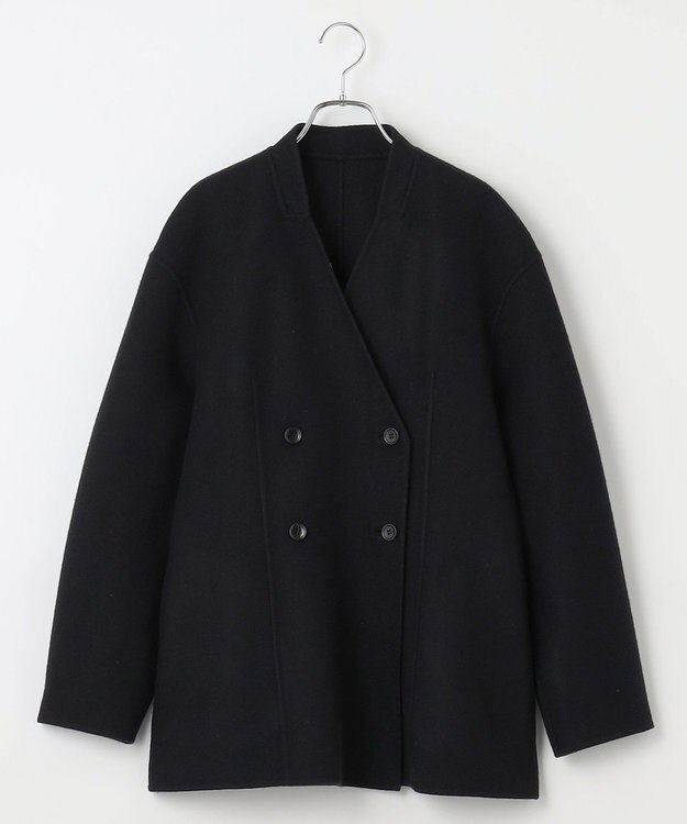 #Newans ウエストシェイプリバーコート ブラック