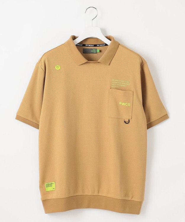 PW CIRCULUS 【GOLF OUT掲載アイテム】【MEN】ワッフルポロ ゴルフ ベージュ系