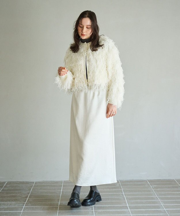 #Newans リボンヤーンニットカーディガン ホワイト