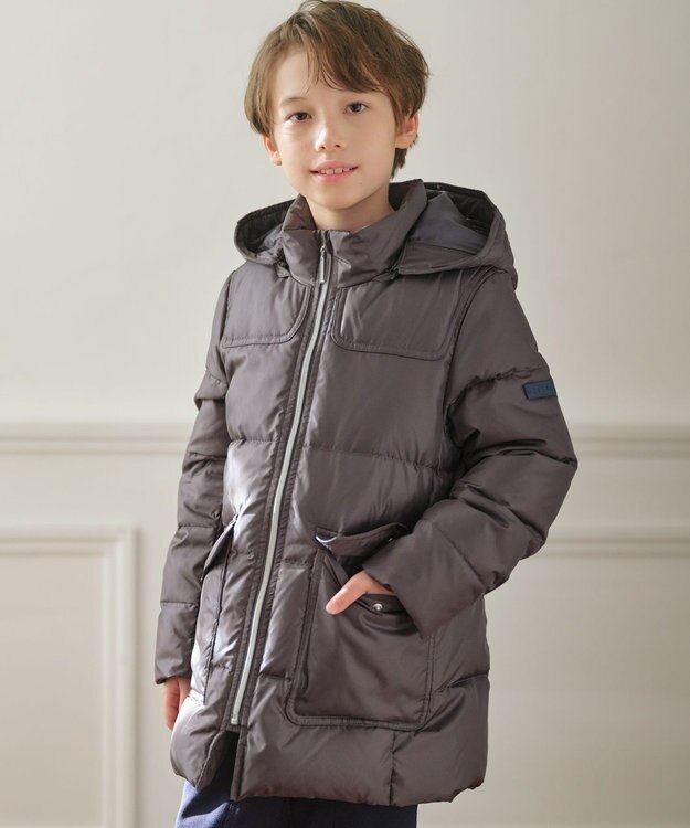 J.PRESS KIDS 【140-170cm】【撥水】50Dタフタ ダウンコート グレー系