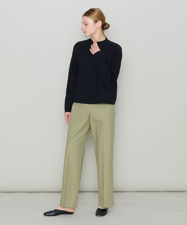 JOSEPH 【洗える】オーガニックツイル　ワイドトラウザーズ Dark Olive