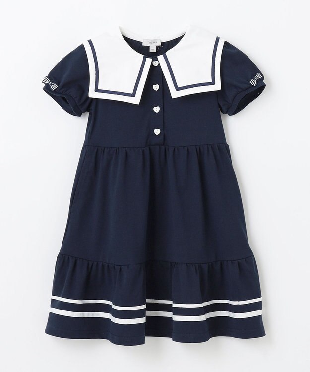ANY KIDS セーラーカラー ワンピース ネイビー