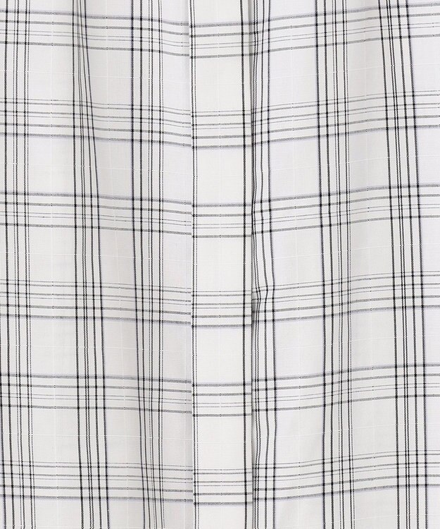 J.PRESS LADIES 【洗える】 セルロースチェック バンドカラー ブラウス ネイビー系3