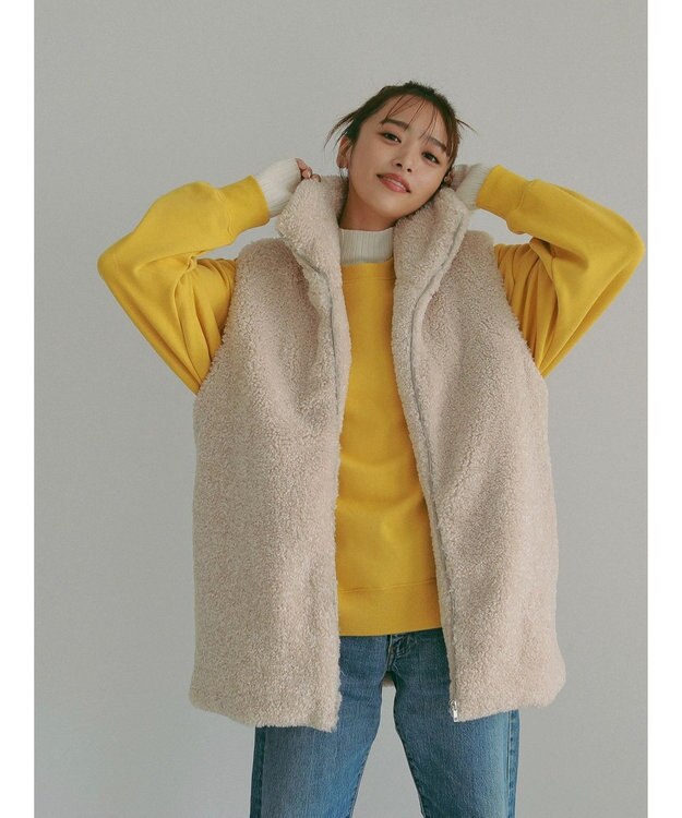 Green Parks ■ＡＪＵＧＡ．×ＧＰ　ファーＺＩＰベスト Ivory