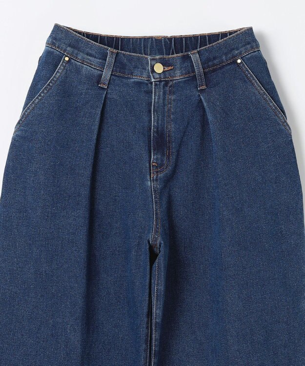 ANY L 【ウエストゴム】タックワイドデニム インディゴ