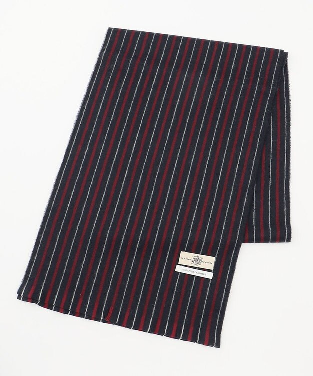 J.PRESS MEN カシミヤマフラー レジメンタルストライプ ネイビー系1