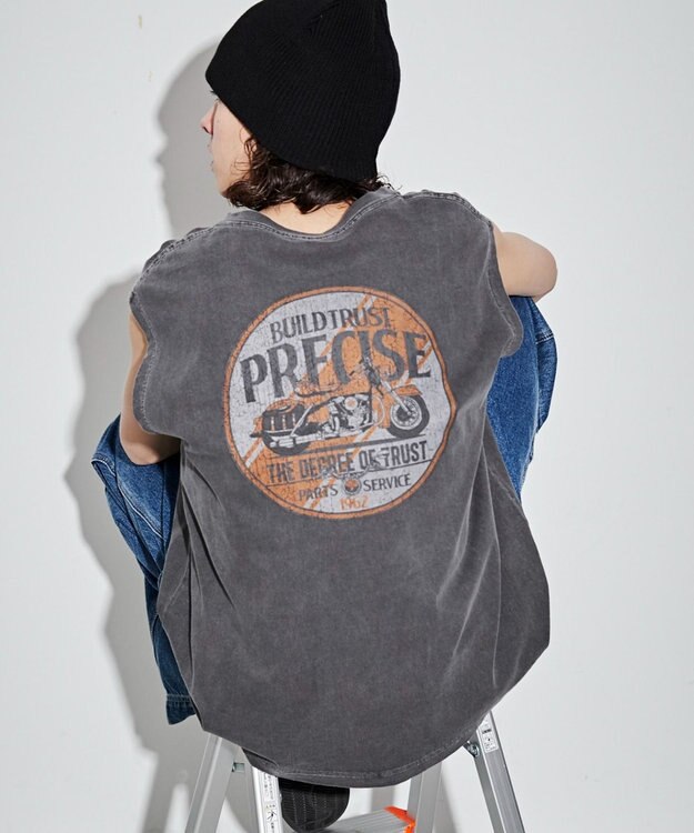 WEGO 【ユニセックス着用アイテム/手洗い可】ピグメントグラフィックノースリーブ 柄4