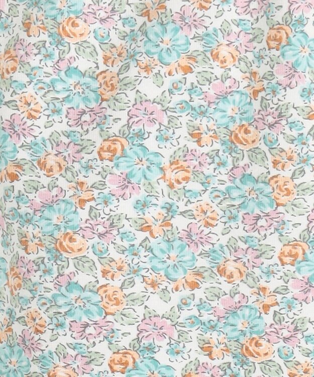 ANY KIDS 裾リボン 5分丈 レギンス 花グリーン