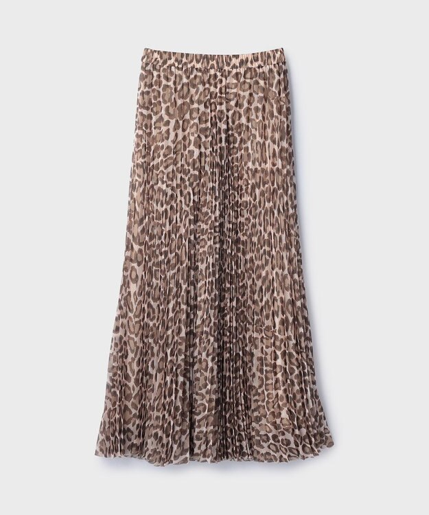 GRACE CONTINENTAL ヒョウ柄ロングプリーツスカート ベージュ