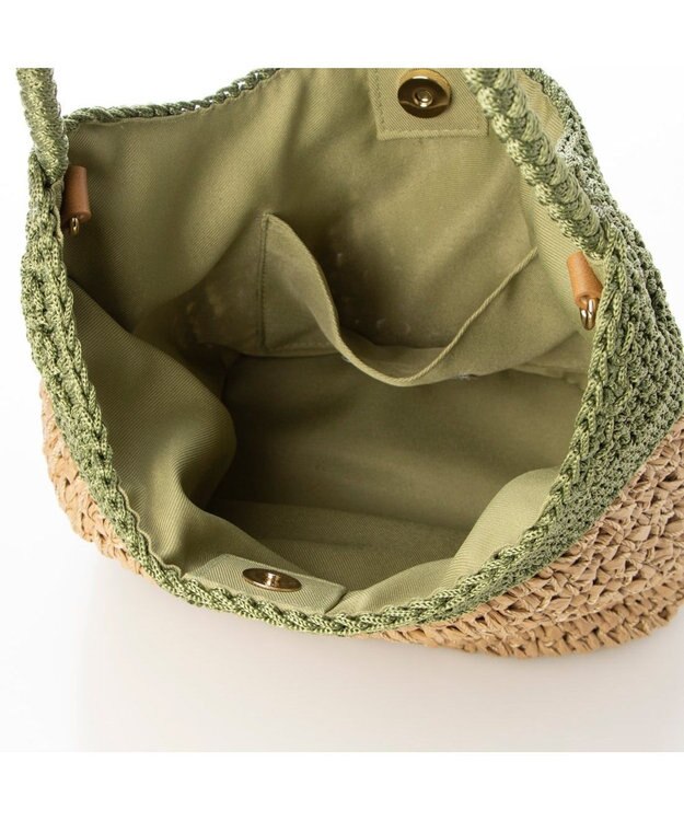 UNBILLION cachecache 切り替え編みワンハンドル2wayミニトート グリーン