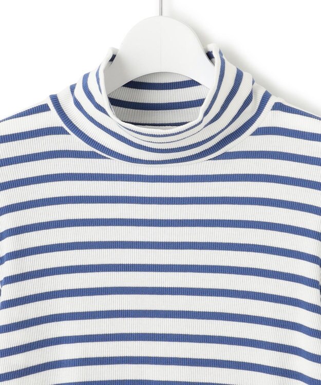 23区 オーガニックコットンリブ カットソー ブルーボーダー