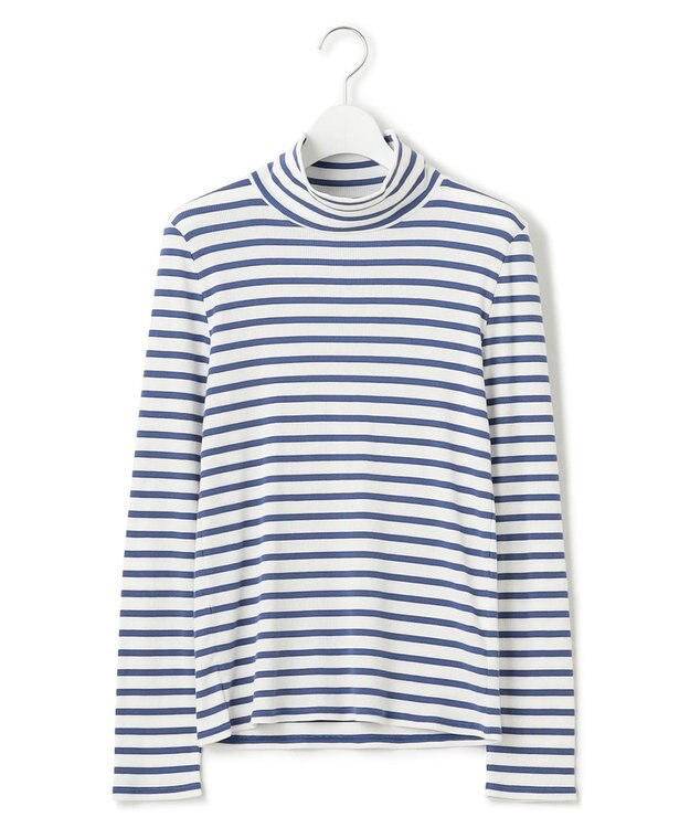 23区 オーガニックコットンリブ カットソー ブルーボーダー