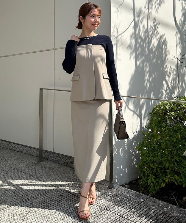 UNFILO L 【洗える/ストレッチ】イージーチノビスチェ ベージュ