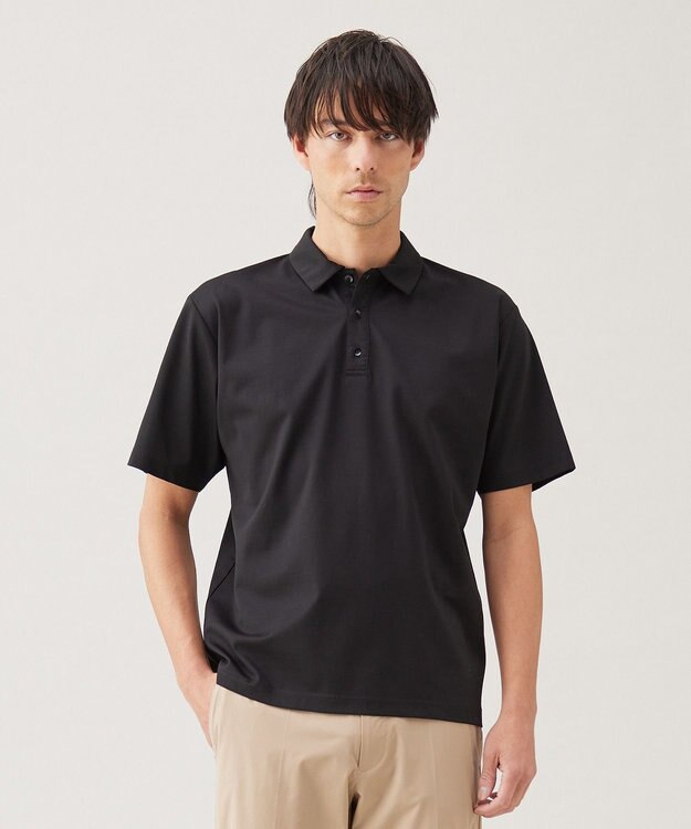 UNFILO MENS スマート ストレッチ ポロTEE【ギフトにもおすすめ】 ブラック