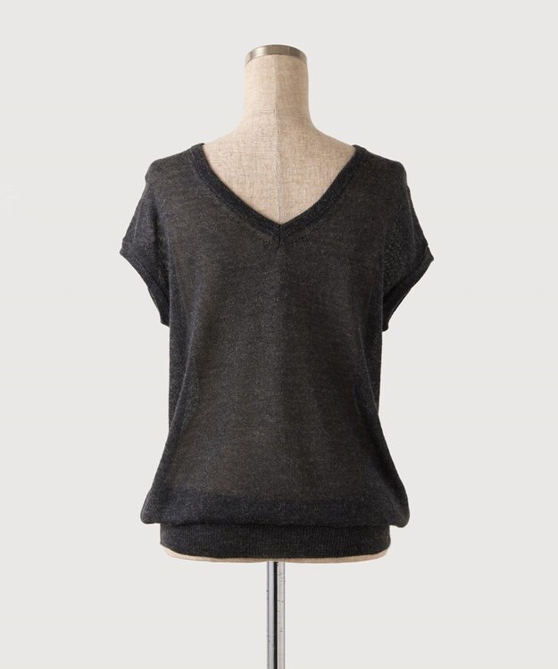 TOQUE 〈大草直子さんアドバイザー〉 【天然素材/2WAY】アルパカシルクニットVネックフレンチ チャコール