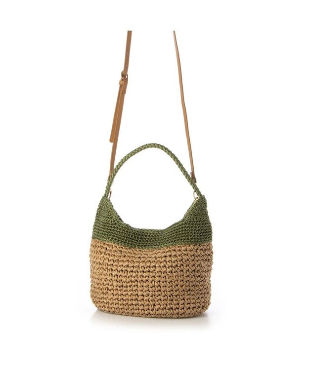 UNBILLION cachecache 切り替え編みワンハンドル2wayミニトート グリーン