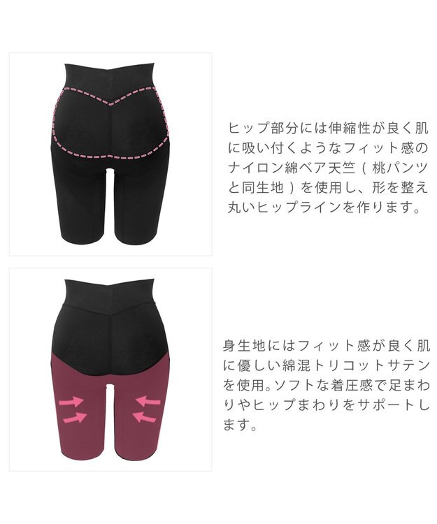 BRADELIS New York 【BRADELIS NewYork / 育尻STEP2・集めて寄せる】桃ソフトサポートガードル 1枚履き可能 補正 下着 ブラック