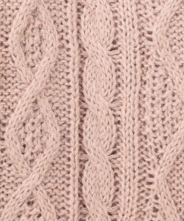 GRACE CONTINENTAL スパングルケーブルニット ピンク