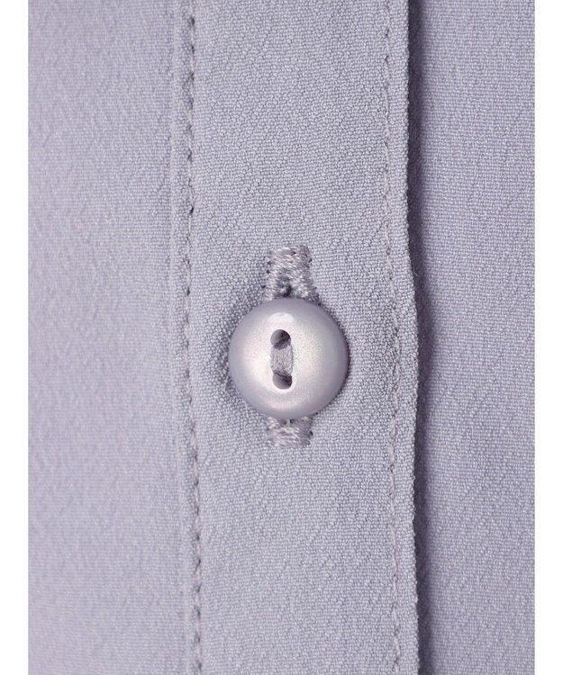 earth music&ecology ケープカラーブラウス Grayish Blue