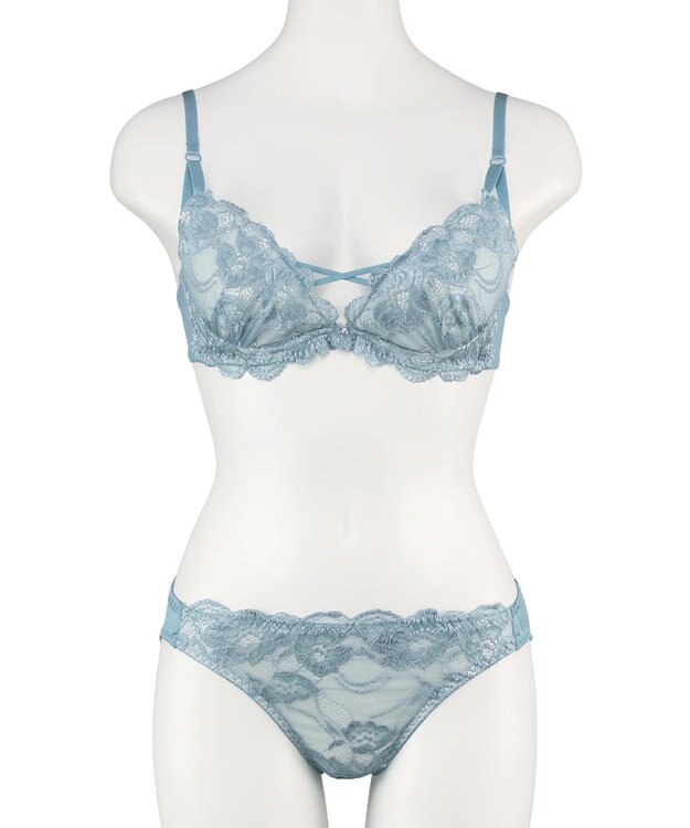 San-ai Resort（三愛水着楽園） 【WEB限定】【プチプラブラセット】純欲カラーヌーディーレーシーストリングブラ＆ショーツセット 【northerly】 グリーン