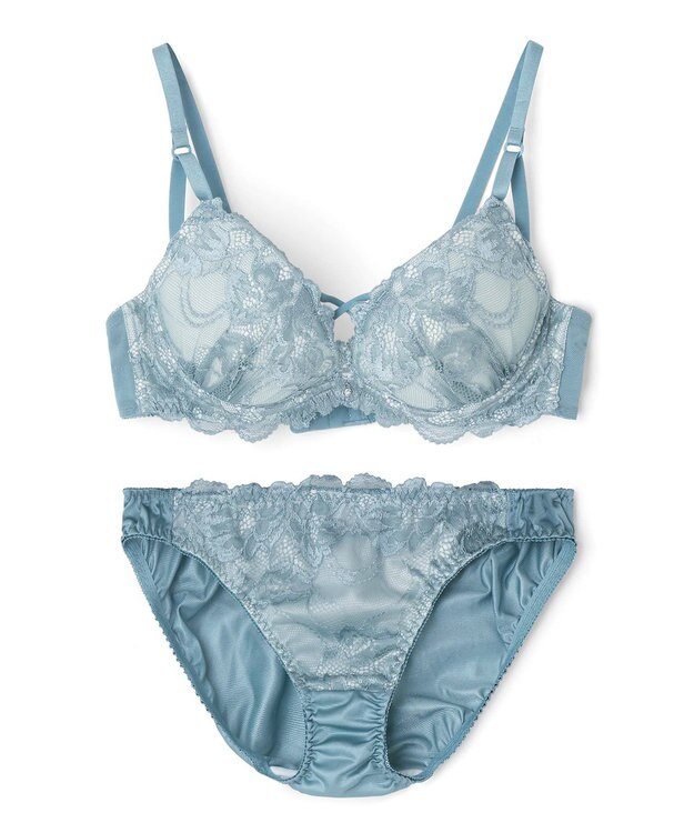 San-ai Resort（三愛水着楽園） 【WEB限定】【プチプラブラセット】純欲カラーヌーディーレーシーストリングブラ＆ショーツセット 【northerly】 グリーン