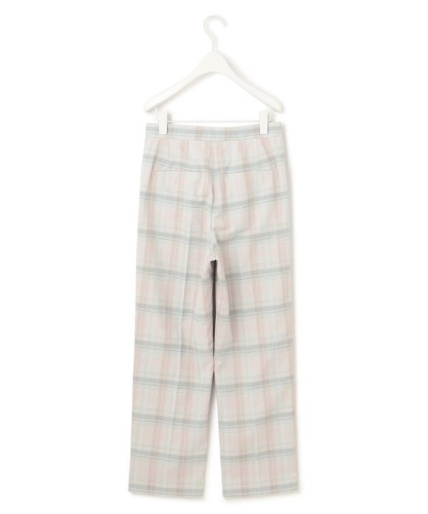 ICB 【洗える】TRドビーチェック ストレートパンツ トープ系