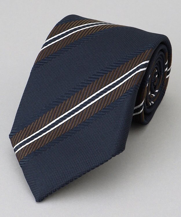 GOTAIRIKU GOTAIRIKU別注【日本製】シルク ネクタイ_レジメンタル ネイビー系1