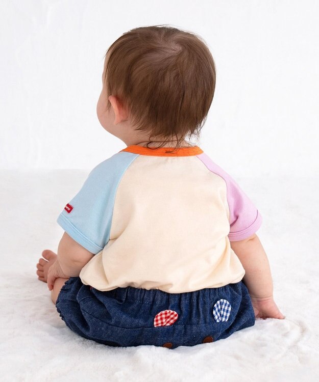 MIKI HOUSE HOT BISCUITS 【70-80cm】 顔ドン ボディシャツ(ロンパース) アイボリー